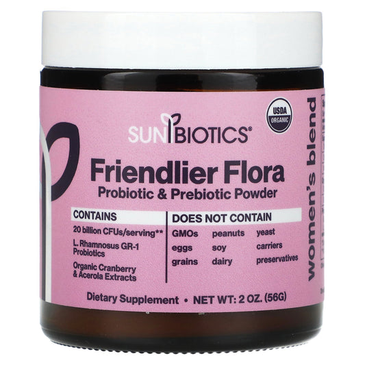 Sunbiotics, Friendlier Flora, Women's Blend, Probiotic & Prebiotic Powder, 2 oz (56 g)