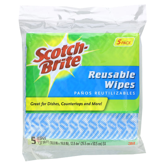 Scotch-Brite, Reusable Wipes, 5 Wipes