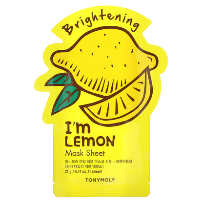 TonyMoly, I'm Lemon, Brightening Beauty Mask Sheet, 1 Sheet, 0.74 oz (21 g)