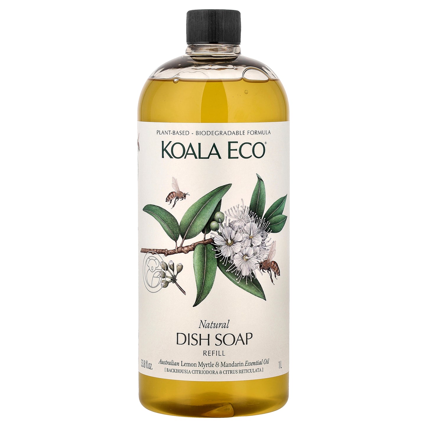 Koala Eco, Natural Dish Soap, Refill, Australian Lemon Myrtle & Mandarin Essential Oil, 33.8 fl oz (1 l)