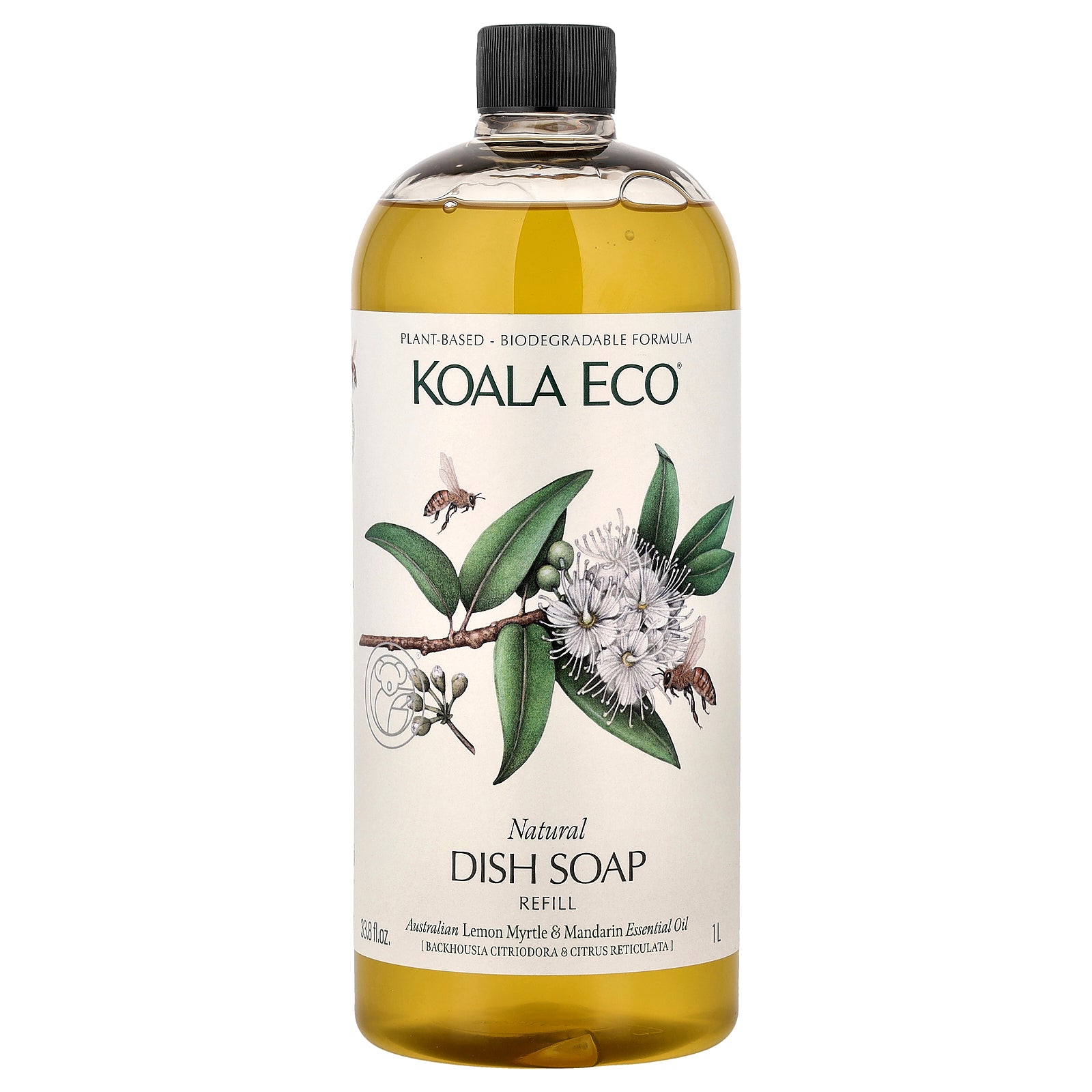 Koala Eco, Natural Dish Soap, Refill, Australian Lemon Myrtle & Mandarin Essential Oil, 33.8 fl oz (1 l)