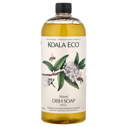 Koala Eco, Natural Dish Soap, Refill, Australian Lemon Myrtle & Mandarin Essential Oil, 33.8 fl oz (1 l)