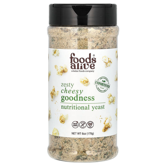 Foods Alive, Nutritional Yeast, Zesty Cheesy Goodness, 6 oz (170 g)