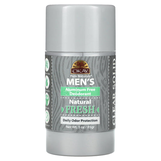 Okay Pure Naturals, Men's Aluminum Free Deodorant, Fresh, 3 oz (85 g)