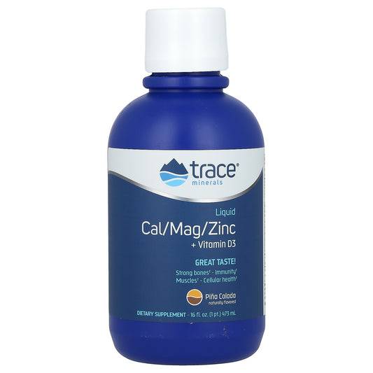 Trace, Liquid Cal/Mag/Zinc + Vitamin D3, Piña Colada, 16 fl oz (473 ml)