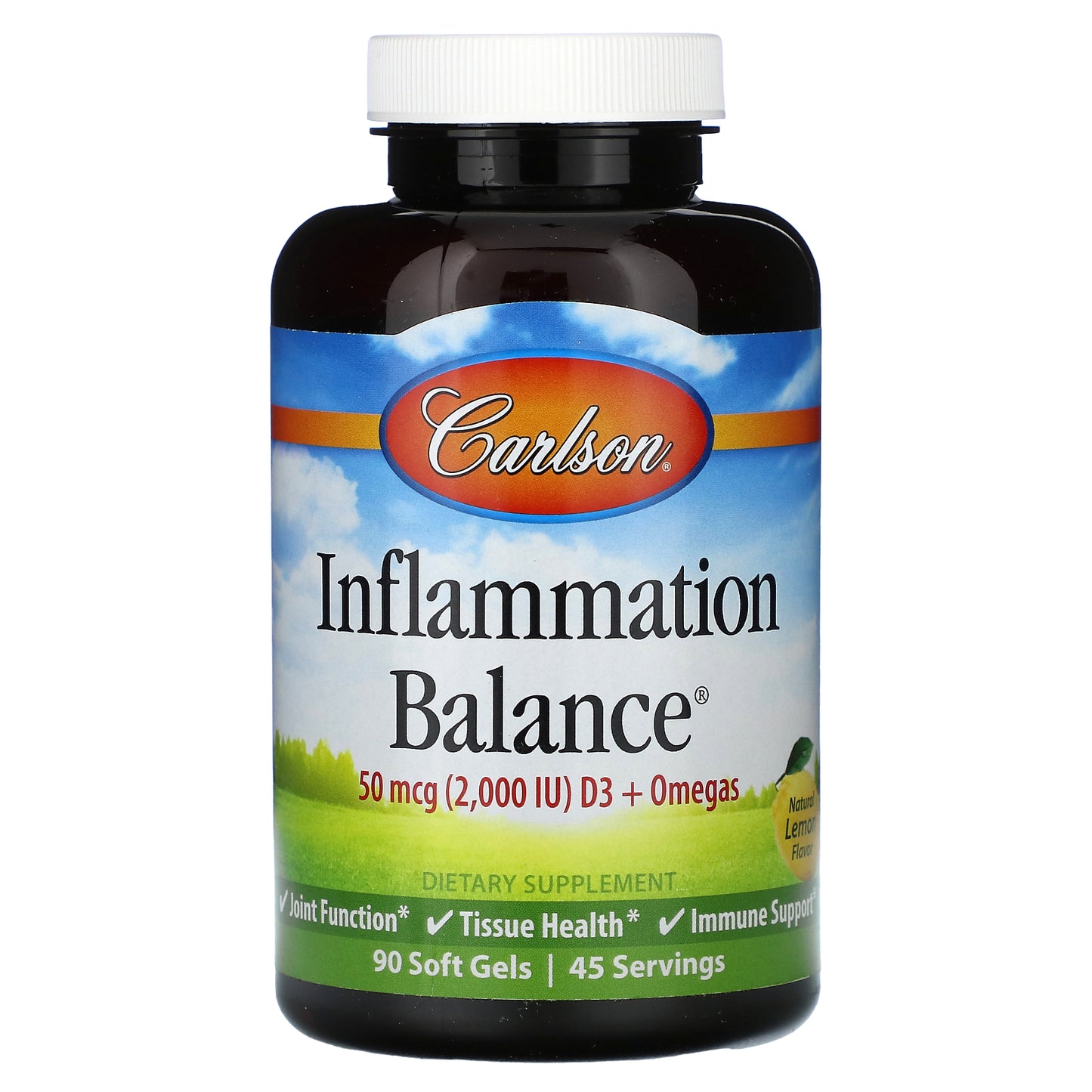 Carlson, Inflammation Balance®, Natural Lemon, 90 Soft Gels