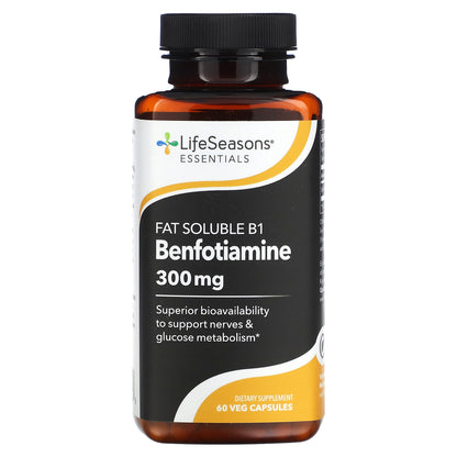 LifeSeasons, Fat Soluble B1 Benfotiamine, 60 Veg Capsules (150 mg per Capsule)