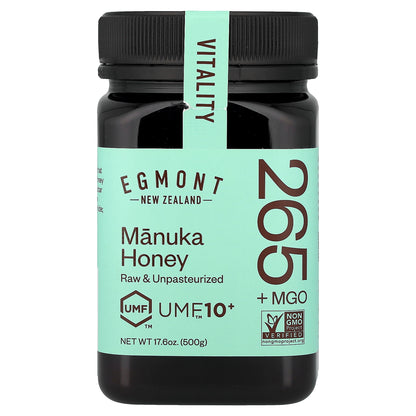Egmont Honey, Manuka Honey, Raw & Unpasteurized, UMF™10+, MGO 265+, 17.6 oz (500 g)