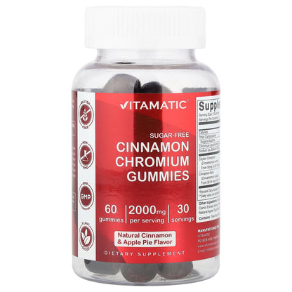 Vitamatic, Cinnamon Chromium Gummies, Natural Cinnamon & Apple Pie, 60 Gummies
