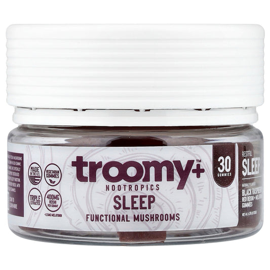 Troomy Nootropics, Sleep, Functional Mushrooms Gummies, Black Raspberry, 30 Gummies