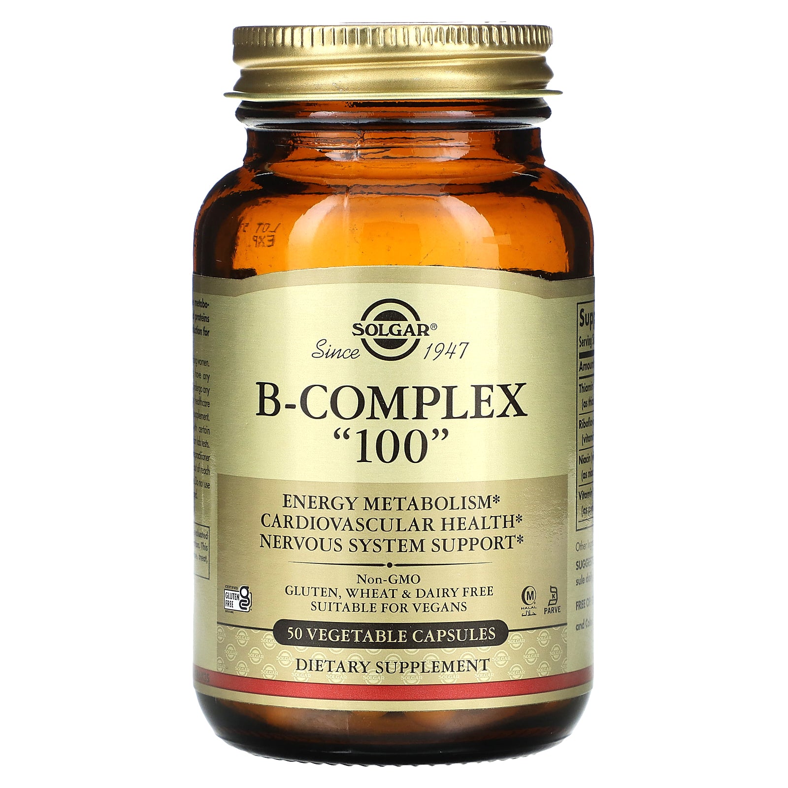 Solgar, B Complex "100", 50 Vegetable Capsules