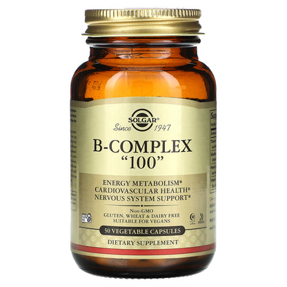 Solgar, B Complex "100", 50 Vegetable Capsules