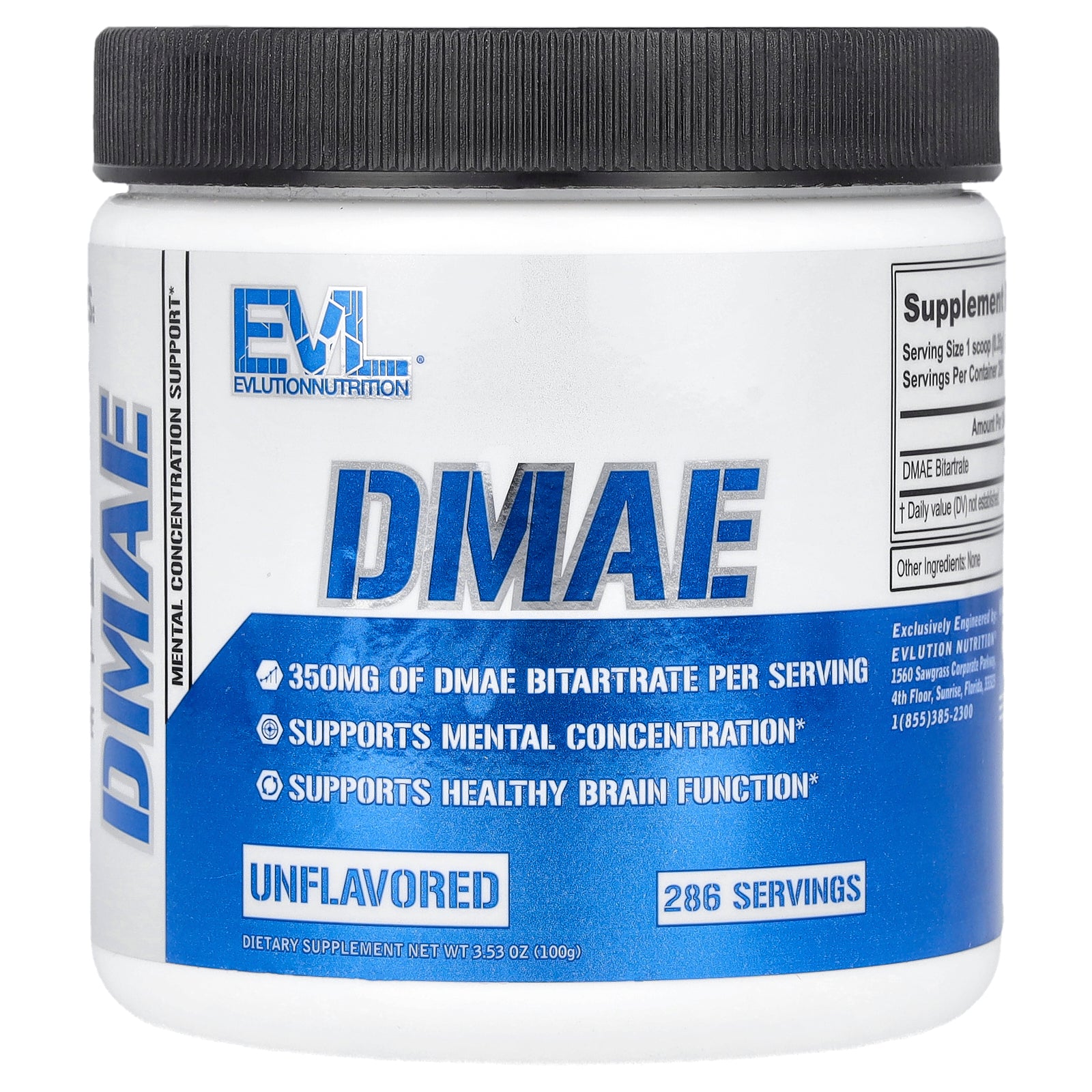 EVLution Nutrition, DMAE, Unflavored, 3.53 oz (100 g)