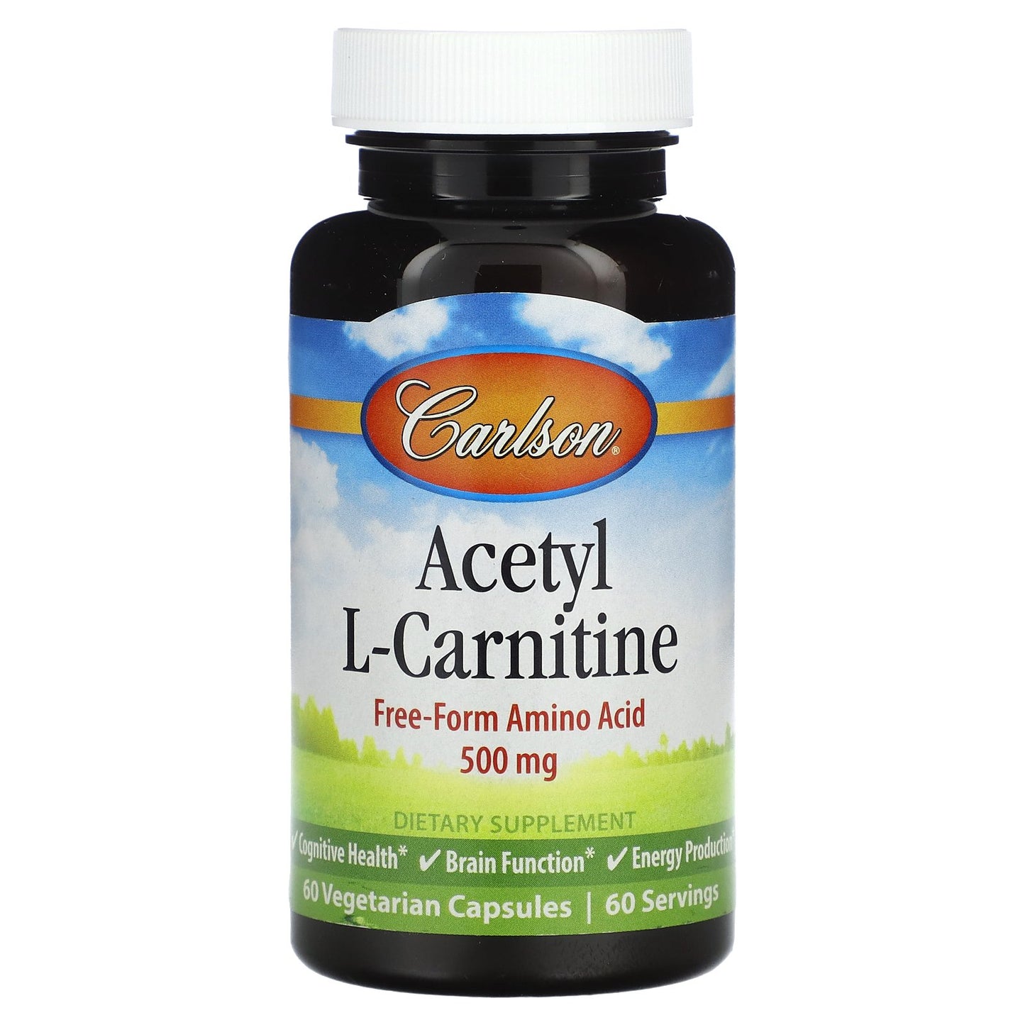 Carlson, Acetyl L-Carnitine, 500 mg, 60 Vegetarian Capsules