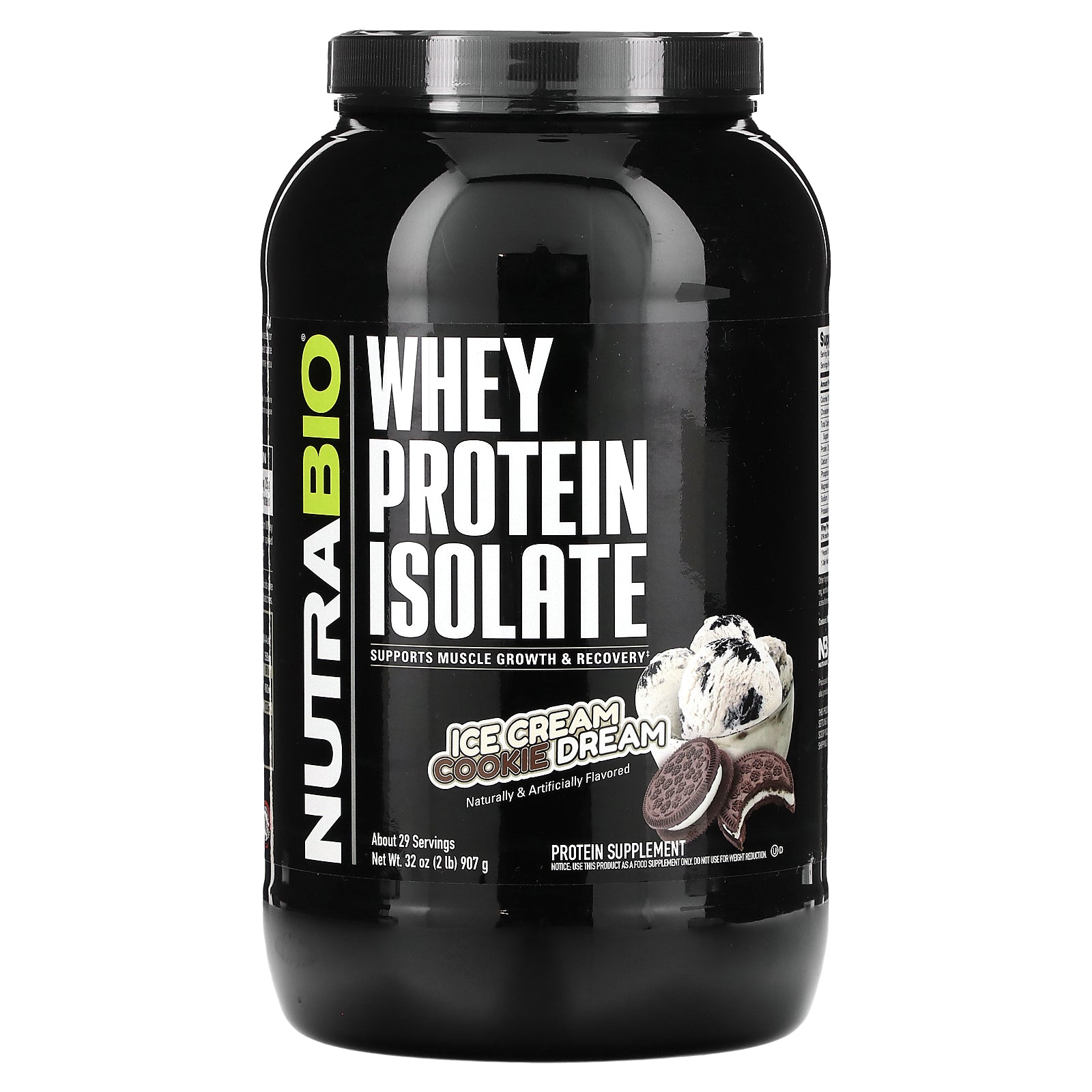 NutraBio, Whey Protein Isolate, Ice Cream Cookie Dream, 2 lb (907 g)