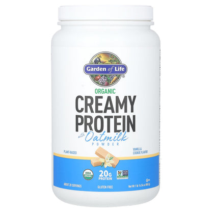 Garden of Life, Organic Creamy Protein with Oatmilk Powder, Vanilla Cookie, 1 lb 14.34 oz (860 g)