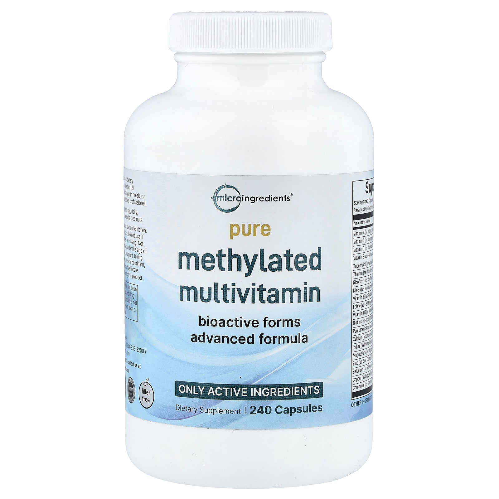Micro Ingredients, Pure Methylated Multivitamin, 240 Capsules