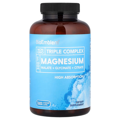 BioEmblem, Triple Complex Magnesium, 180 Veggie Caps (150 mg per Capsule)