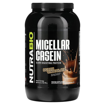 NutraBio, Micellar Casein, Dutch Chocolate, 2 lb (907 g)