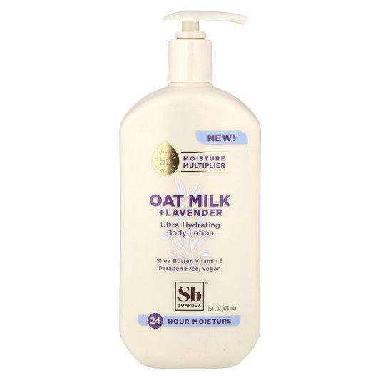 Soapbox, Ultra Hydrating Body Lotion, Oat Milk + Lavender, 16 fl oz (473 ml)