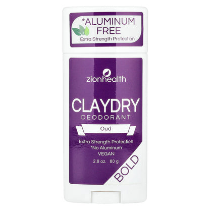 Zion Health, Bold, ClayDry Deodorant, Oud, 2.8 oz (80 g)
