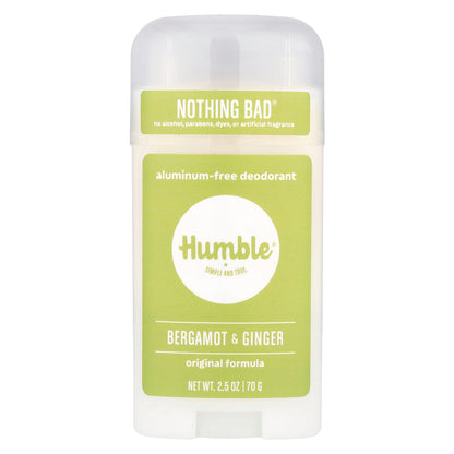 Humble Brands, Aluminum-Free Deodorant, Bergamot & Ginger , 2.5 oz (70 g)