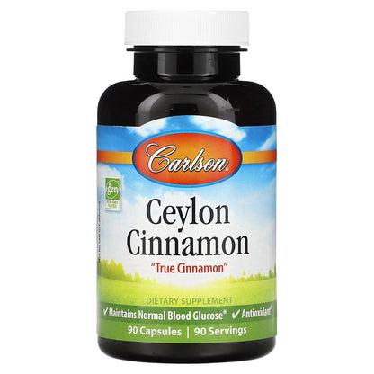 Carlson, Ceylon Cinnamon, 500 mg, 90 Capsules