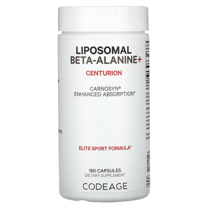 Codeage, Liposomal Beta-Alanine+, Centurion, CarnoSyn, Enhanced Absorption, 180 Capsules (533 mg per Capsule)