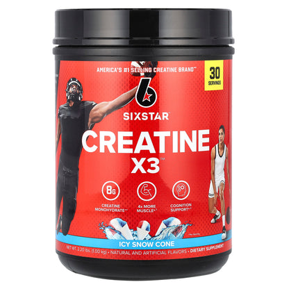 SIXSTAR, Creatine X3, Icy Snow Cone, 2.2 lbs (1 kg)