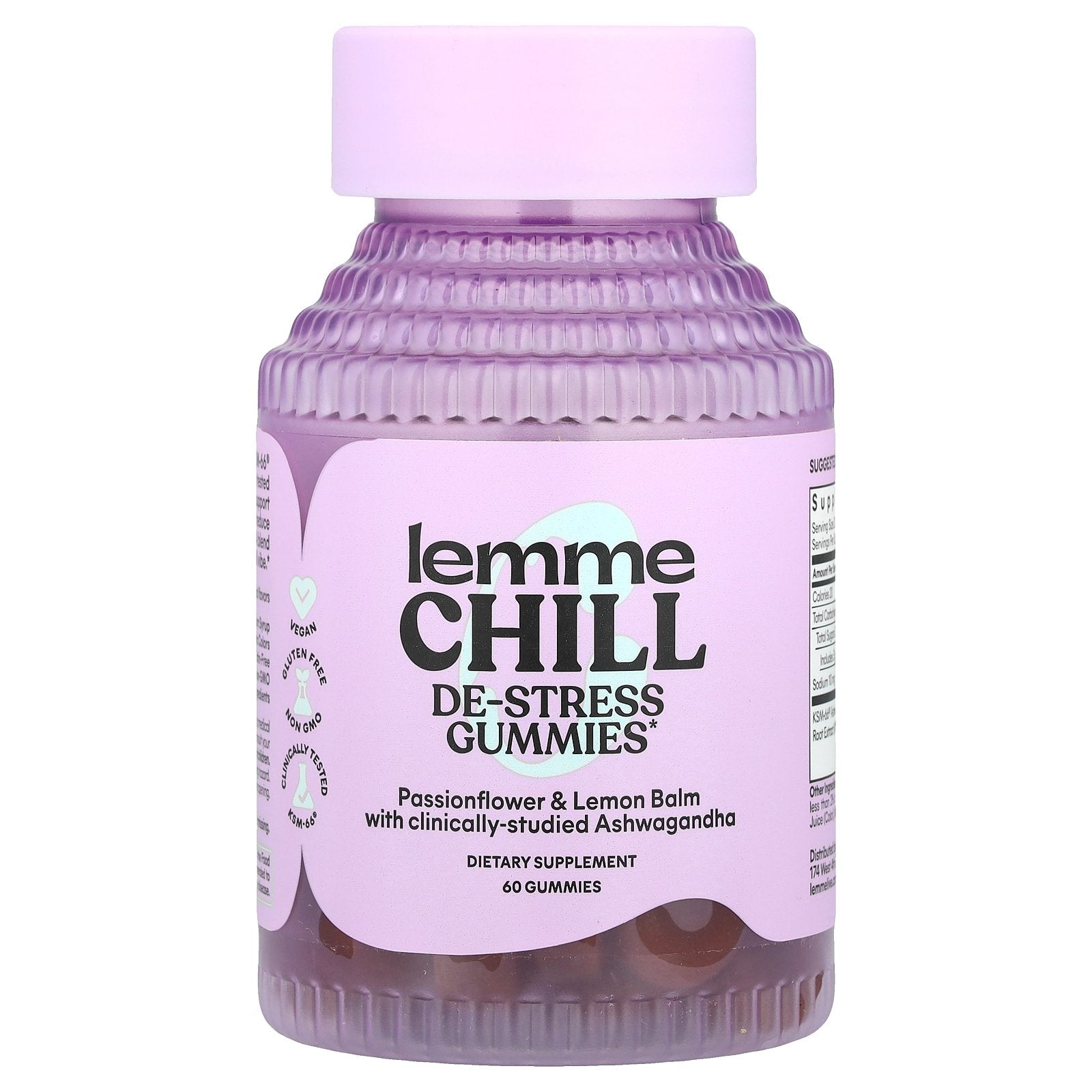 Lemme, Chill, De-Stress Ashwagandha Gummies, 60 Gummies
