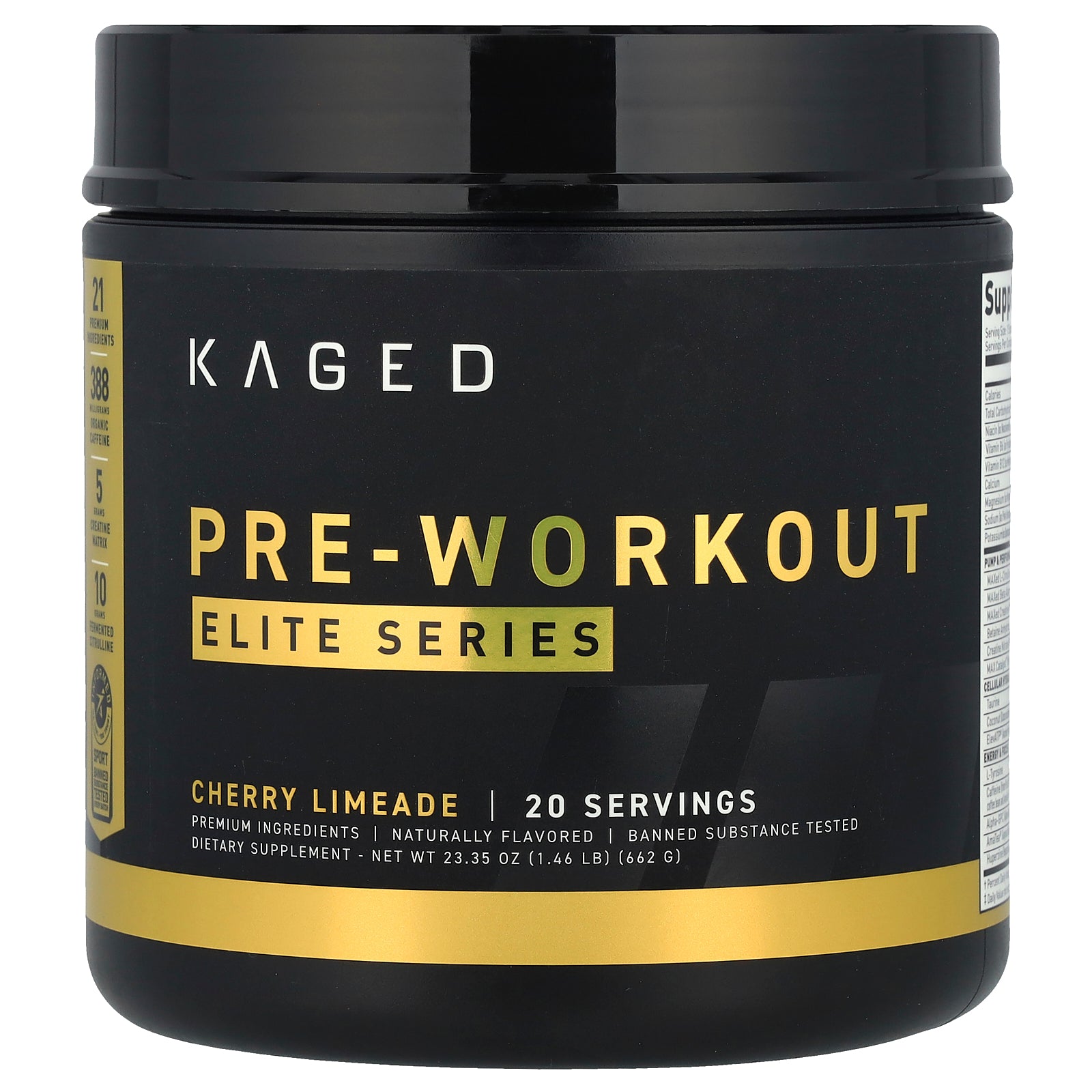 Kaged, Elite Series, Pre-Workout, Cherry Limeade, 1.46 lb (662 g)