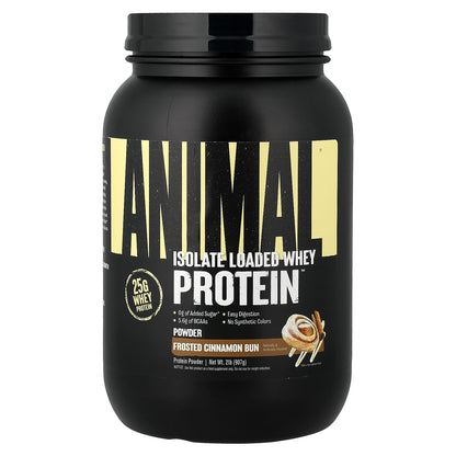 Animal, Isolate Loaded Whey Protein™ Powder, Frosted Cinnamon Bun, 2 lb (907 g)