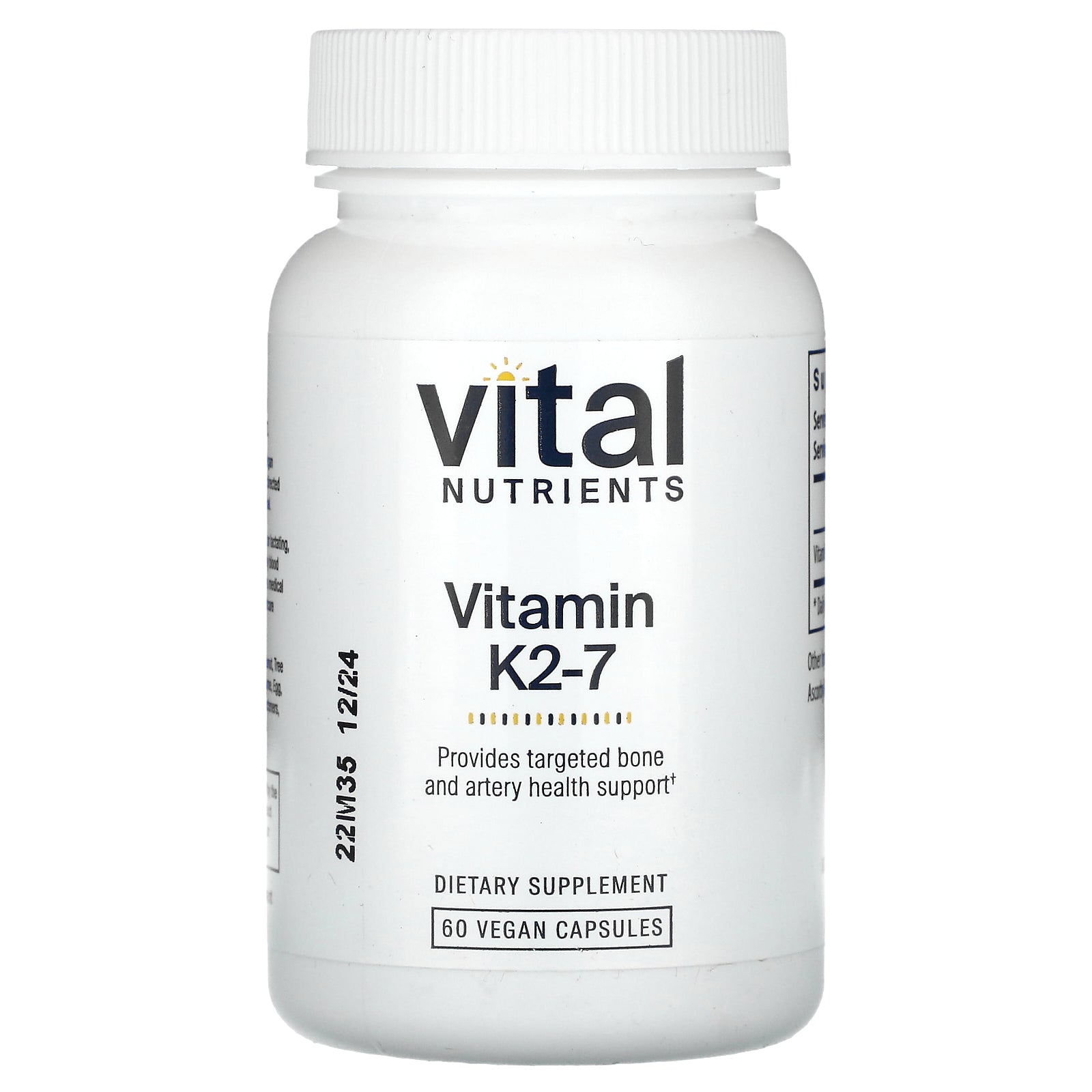 Vital Nutrients, Vitamin K2-7, 60 Vegan Capsules (180 mcg per Capsule)