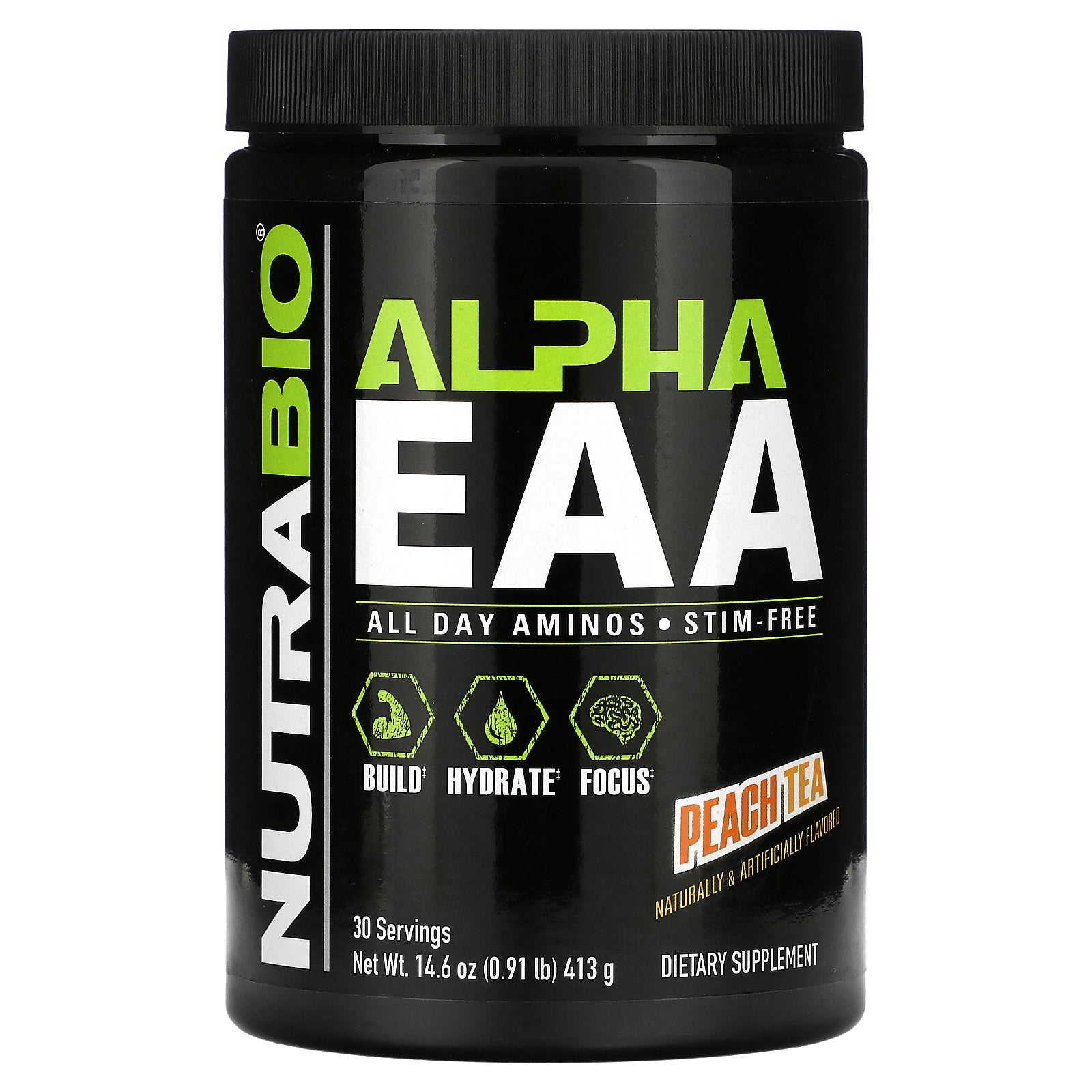 NutraBio, Alpha EAA, Peach Tea, 0.91 lb (413 g)