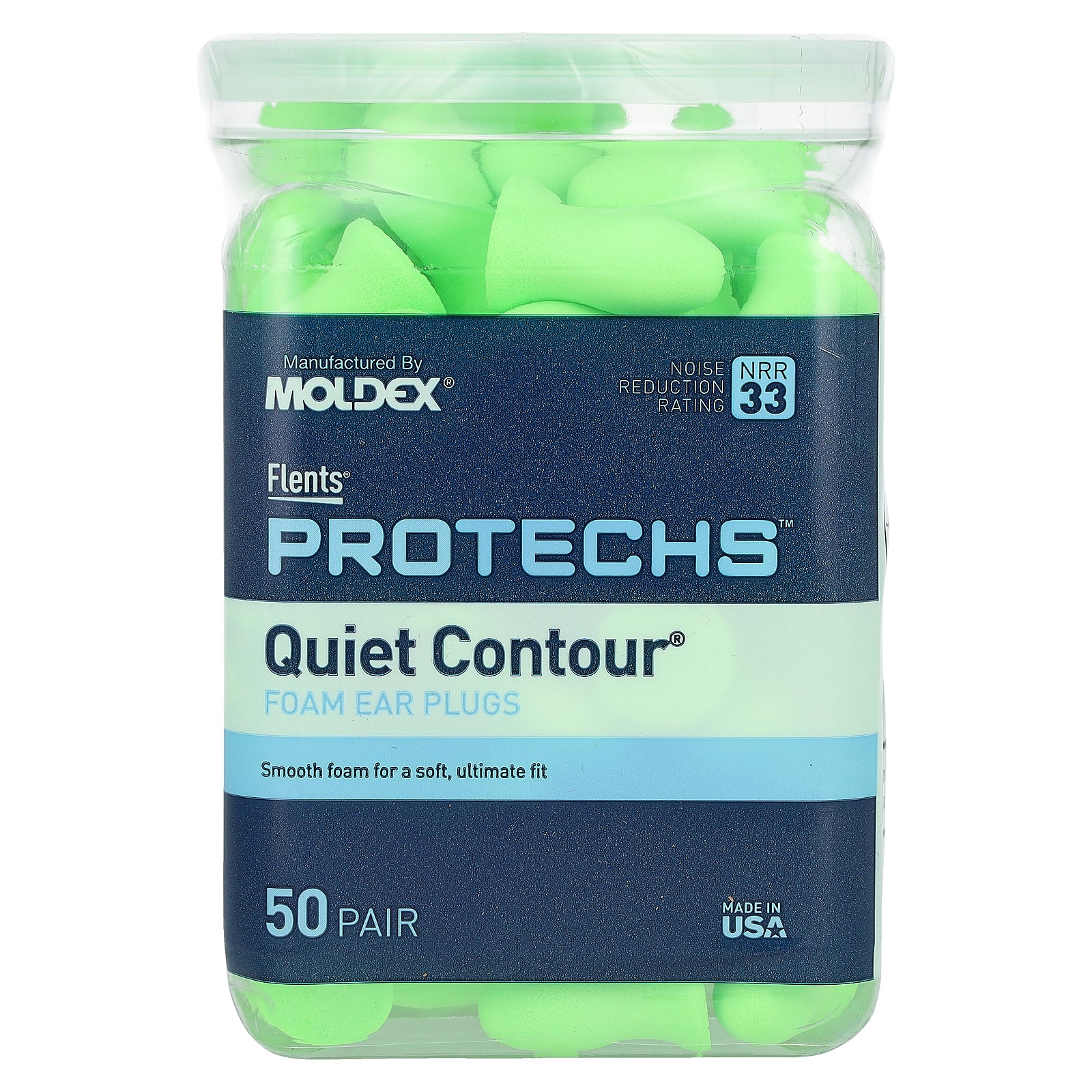 Flents, Protechs, Quiet Contour, Foam Ear Plugs, 50 Pair