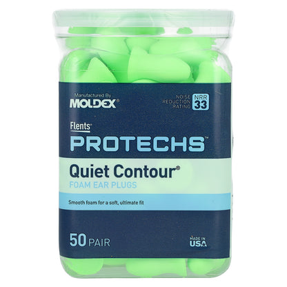 Flents, Protechs, Quiet Contour, Foam Ear Plugs, 50 Pair