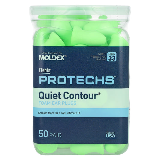 Flents, Protechs, Quiet Contour, Foam Ear Plugs, 50 Pair