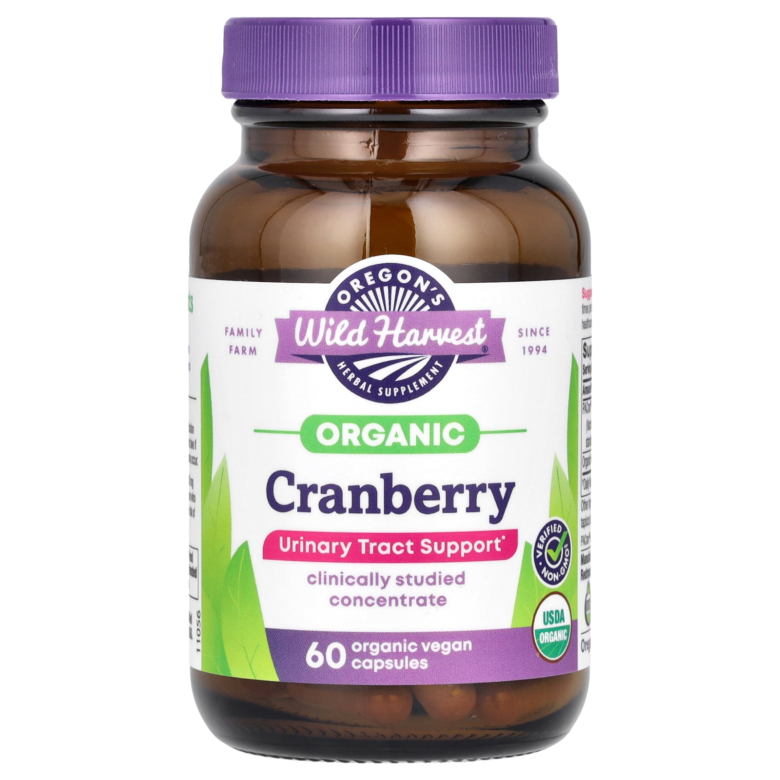 Oregon's Wild Harvest, Organic Cranberry, 60 Organic Vegan Capsules