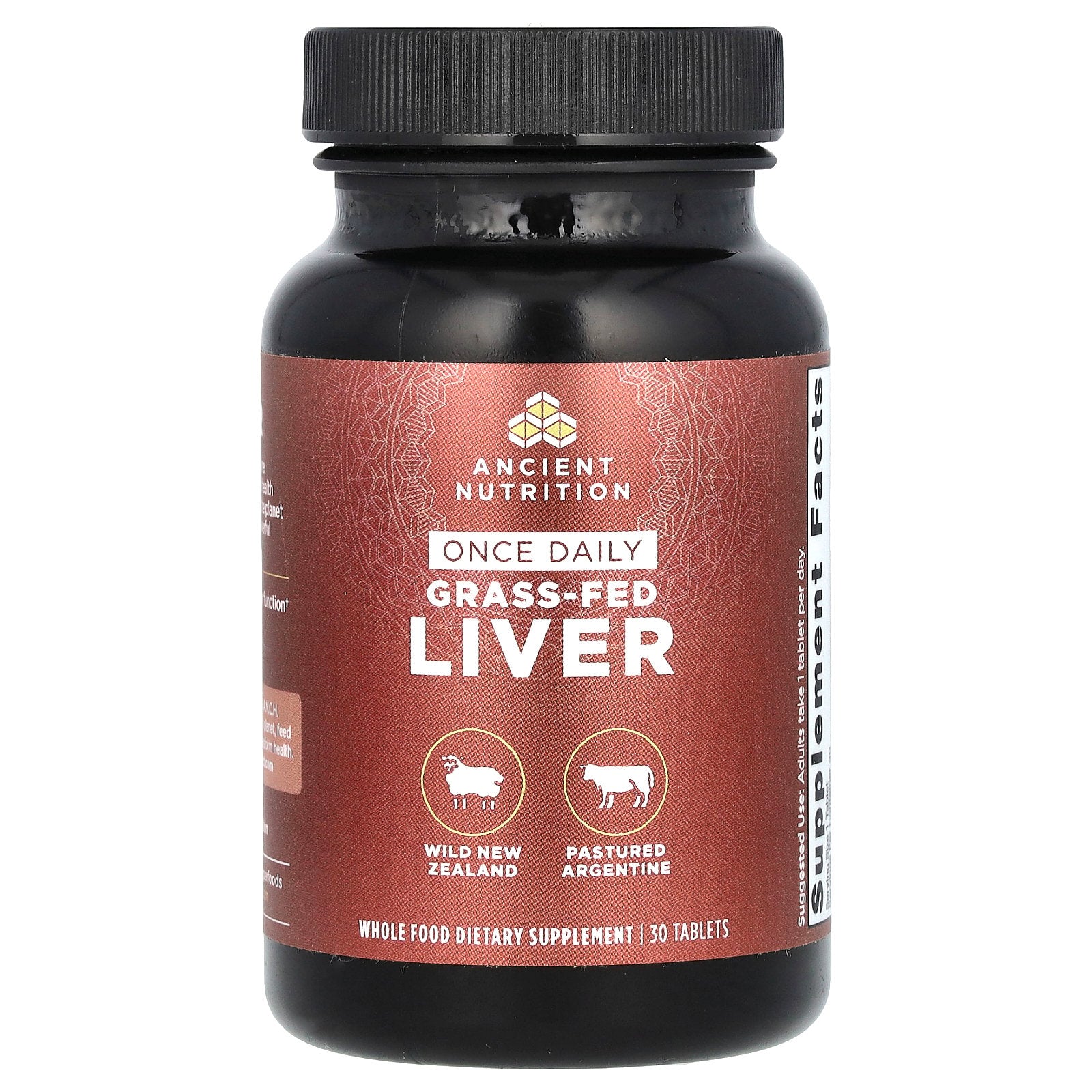 Ancient Nutrition, Once Daily Grass-Fed Liver, 1 g, 30 Tablets