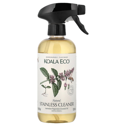 Koala Eco, Natural Stainless Cleaner, Australian Peppermint Essential Oil, 16.9 fl oz (500 ml)