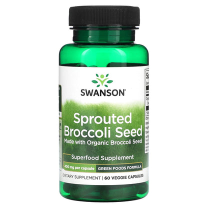 Swanson, Sprouted Broccoli Seed, 400 mg, 60 Veggie Capsules