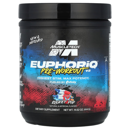 MuscleTech, EuphoriQ® Pre-Workout V2, Rocket Pop, 14.62 oz (414 g)