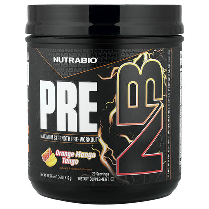 NutraBio, PRE-Workout, Orange Mango Tango, 1.34 lb (612 g)