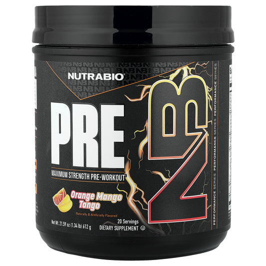 NutraBio, PRE-Workout, Orange Mango Tango, 1.34 lb (612 g)