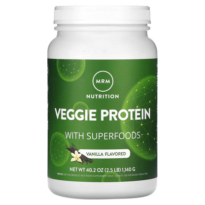 MRM Nutrition, Veggie Protein with Superfoods, Vanilla, 2.5 lb (1,140 g)