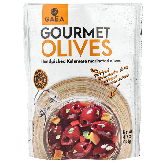 Gaea, Gourmet Olives,  Handpicked Kalamata Marinated Olives, 4.2 oz (120 g)