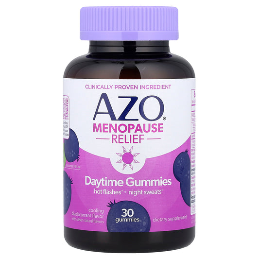 AZO, Menopause Relief, Daytime Gummies, Cooling Blackcurrant, 30 Gummies