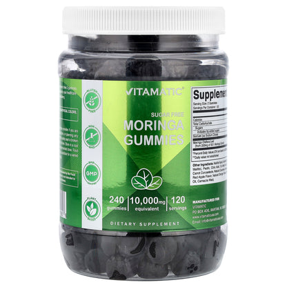 Vitamatic, Moringa Gummies, Sugar Free, 240 Gummies (5,000 mg per Gummy)