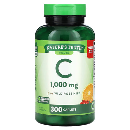 Nature's Truth, Vitamin C Plus Wild Rose Hips, 1,000 mg, 300 Caplets