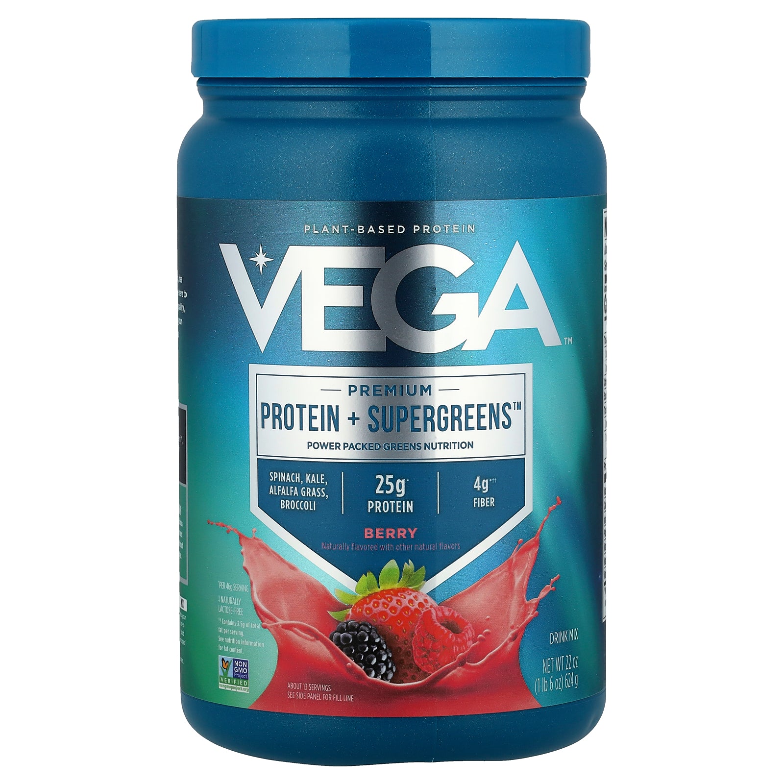 Vega, Premium Protein + Supergreens™, Berry, 1 lb 6 oz (624 g)